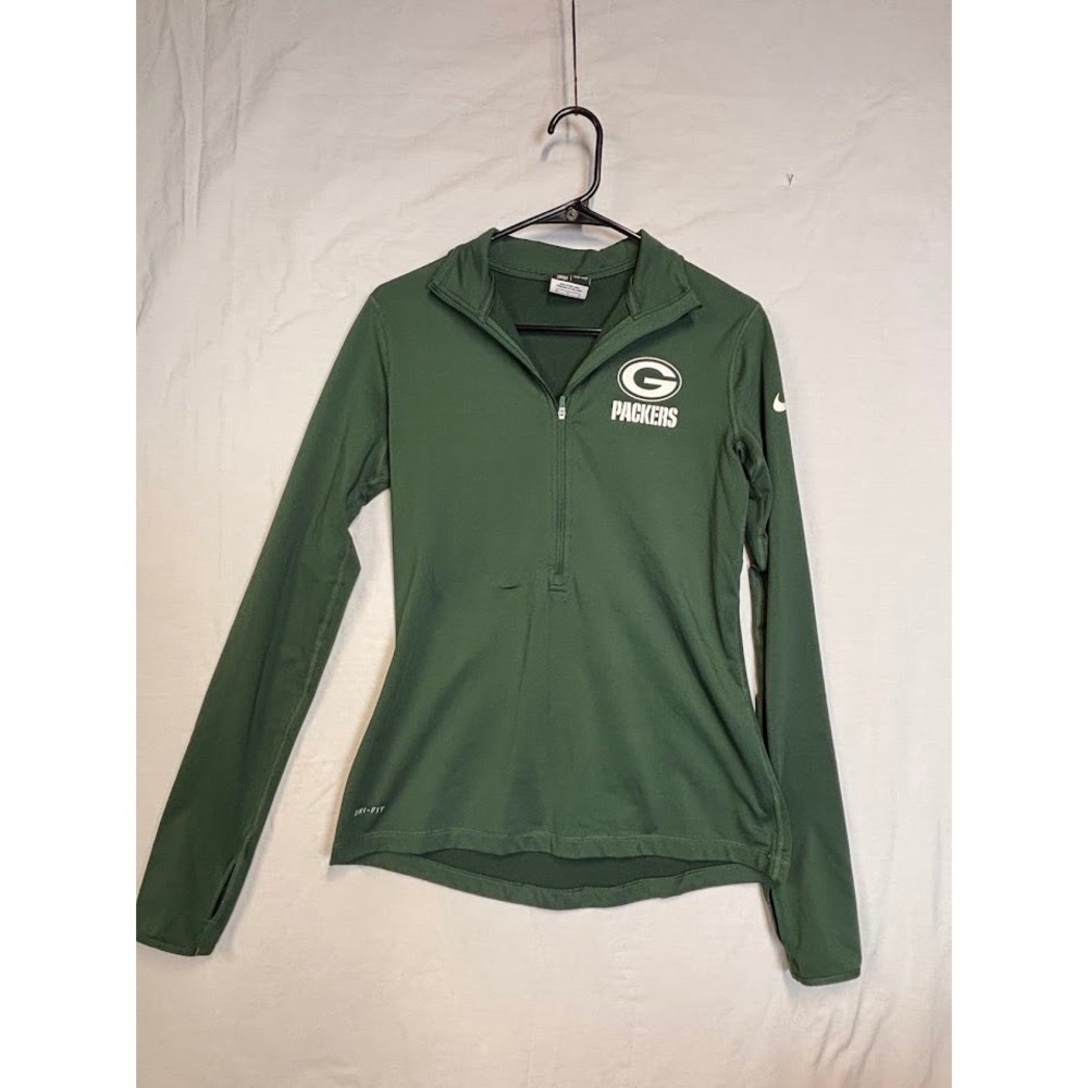 Nike Green Bay Packers Dri-FIT Quarter Zip Pullover Green NFL Women Small